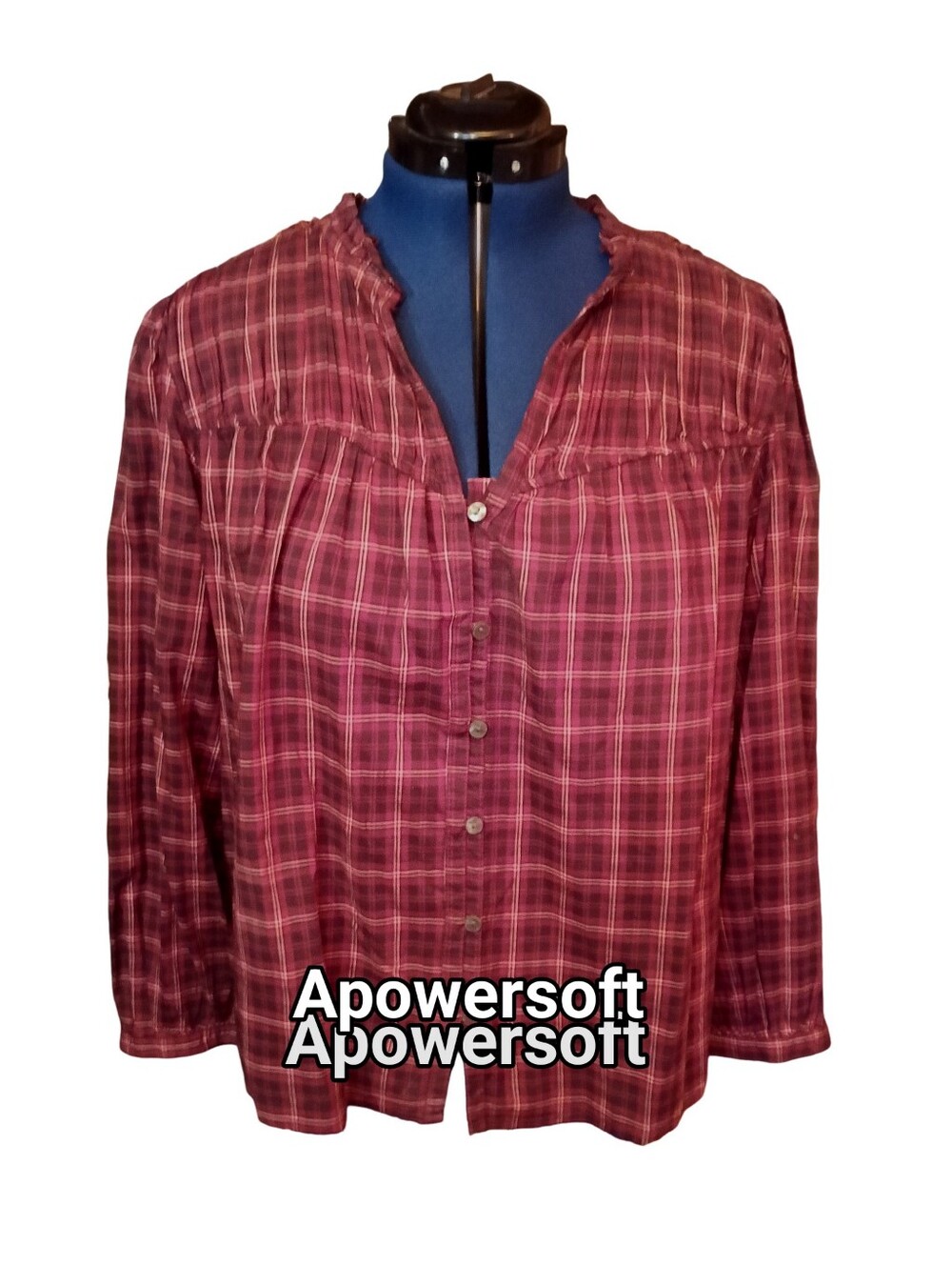 Women's Plaid Button-Front Top